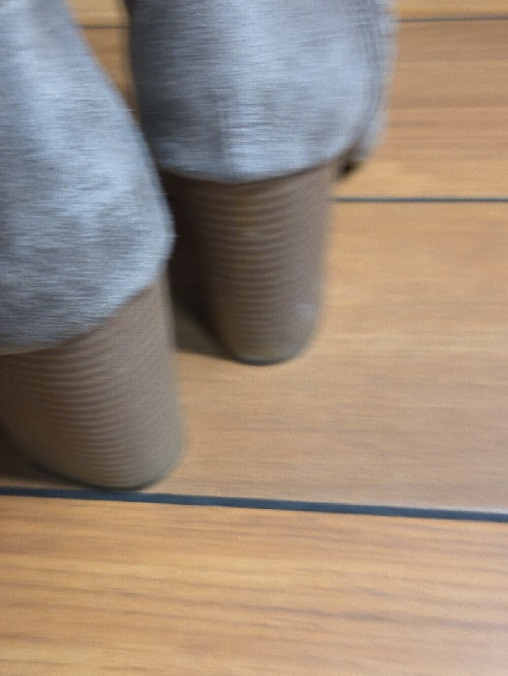 Fergalicious Taupe Suede Perforated Cutout Block Heel Mules - Picture 5 of 7